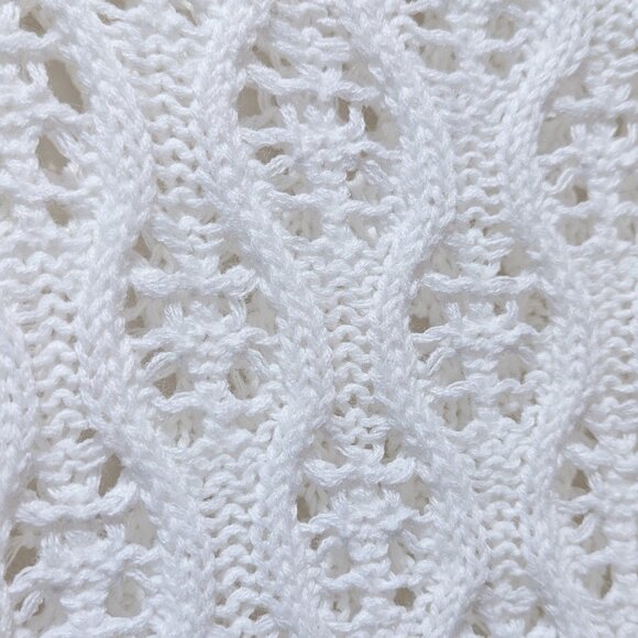 H&M Ruffle-Trimmed Pointelle Knit Sweater M - Picture 2 of 8